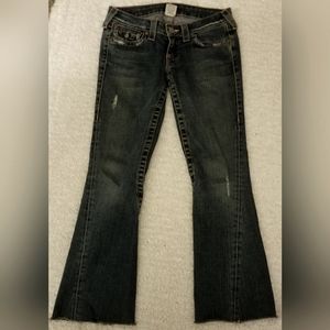 TRUE RELIGION Joey Flare Size 27 (4) Low Rise Dark Wash